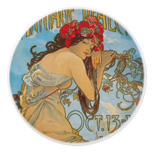 Carriage Dealers by Alphonse Mucha (1902)  Ceramic Knob