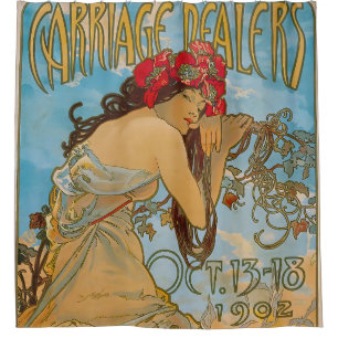 Carriage Dealers by Alphonse Mucha (1902)  Shower Curtain