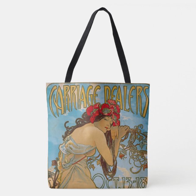 Carriage Dealers by Alphonse Mucha (1902)  Tote Bag (Front)
