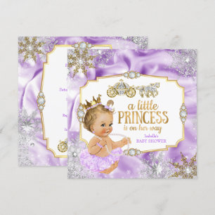 Carriage Princess Baby Shower Purple Blonde Invitation