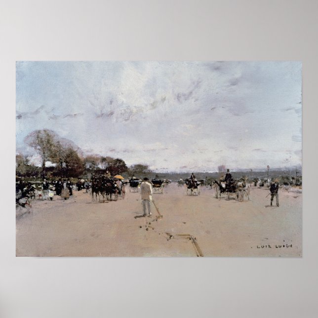 Carriages on the Champs Elysees Poster (Front)