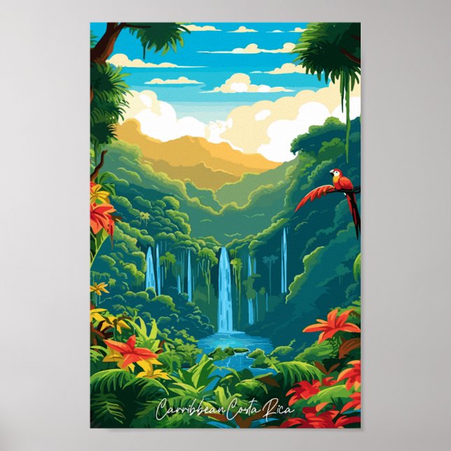 Carribbean Costa Rica vintage travel  Poster (Front)