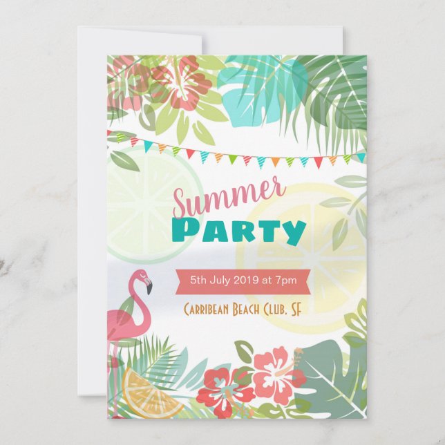 Carribean vibes invitation (Front)