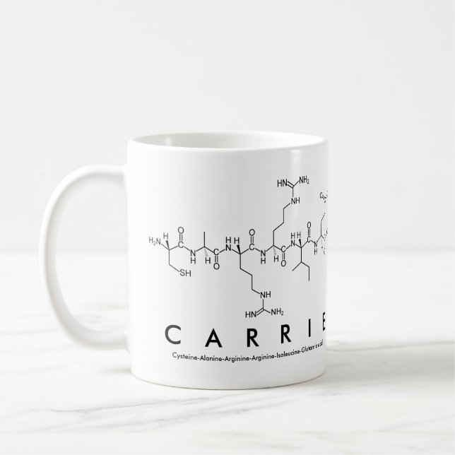 Carrie peptide name mug (Left)