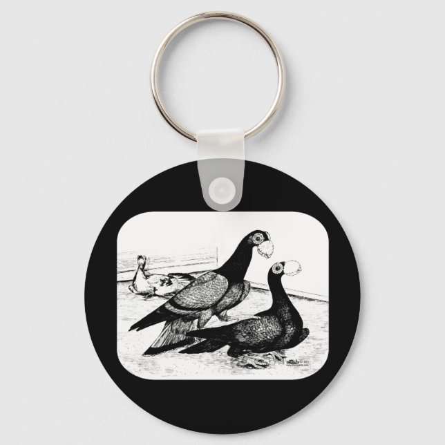 Carrier Pigeons Loft Scene 1980 Key Ring (Front)