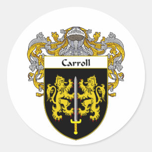 Carroll Coat of Arms (Mantled) Classic Round Sticker