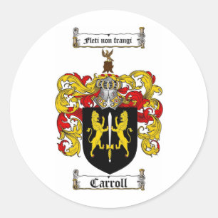 CARROLL FAMILY CREST -  CARROLL COAT OF ARMS CLASSIC ROUND STICKER