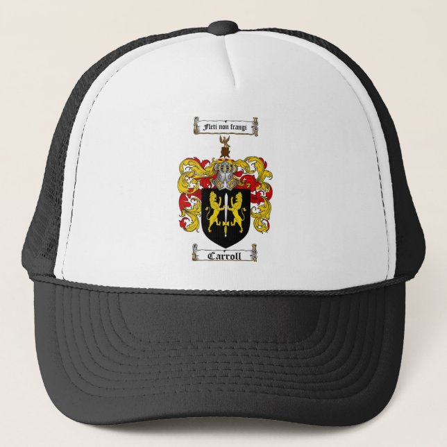 CARROLL FAMILY CREST -  CARROLL COAT OF ARMS TRUCKER HAT (Front)