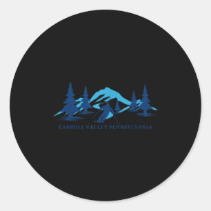 Carroll valley pennsylvania ski resort skiing skie classic round sticker