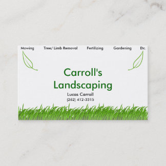Carroll's Landscaping Business Card
