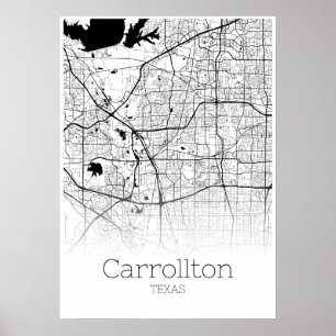 Carrollton Map - Texas - City Map Poster
