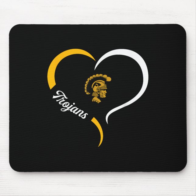 Carrollton Trojans Logo Half Heart Slogan Hs  Mouse Pad (Front)