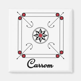 Carrom Board Indian Pakistani retro game design Magnet