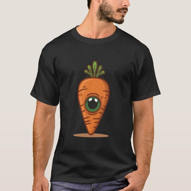 Carrot Alien – Funny Veggie Character T-Shirt (Front)