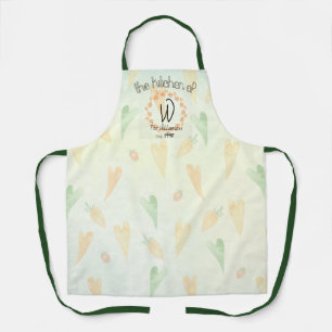 Carrot and Hearts Customisable Kitchen Apron