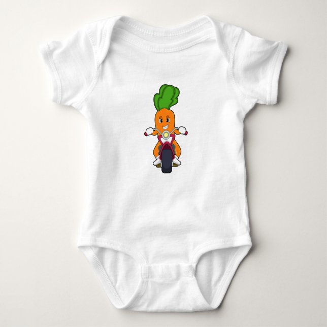 Carrot as Biker with Motorcycle.PNG Baby Bodysuit (Front)