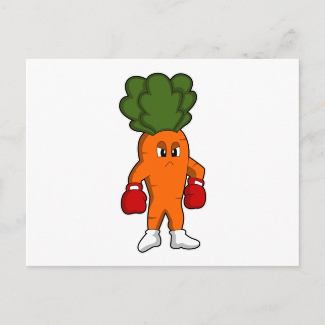 Carrot as Boxer with Boxing gloves Postcard (Front)