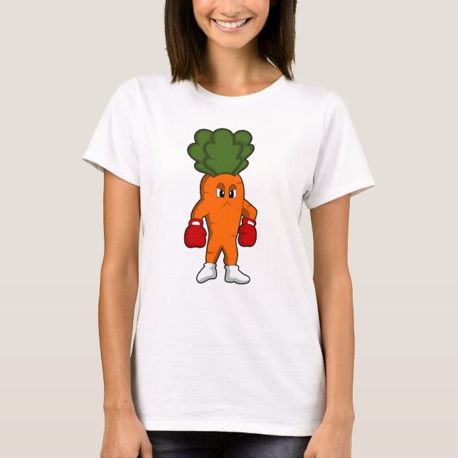 Carrot as Boxer with Boxing gloves T-Shirt (Front)