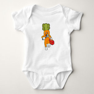 Carrot as Mechanic with Toolbox Baby Bodysuit