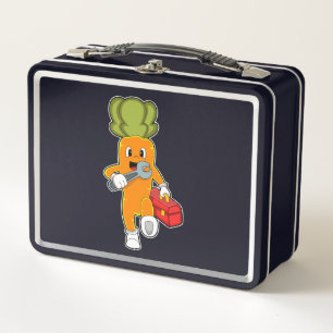 Carrot as Mechanic with Toolbox Metal Lunch Box