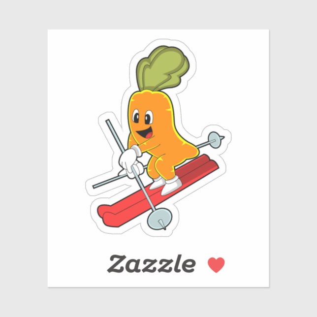 Carrot as Skier with Ski (Sheet)