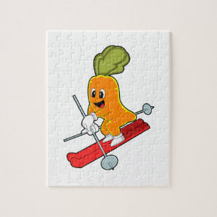 Carrot as Skier with Ski Jigsaw Puzzle