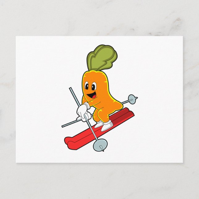 Carrot as Skier with Ski Postcard (Front)