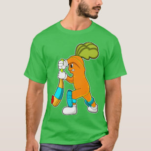 Carrot at Cricket with Cricket bat  T-Shirt
