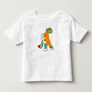 Carrot at Cricket with Cricket bat Toddler T-Shirt