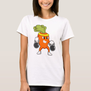Carrot at Fitness with Dumbbells T-Shirt