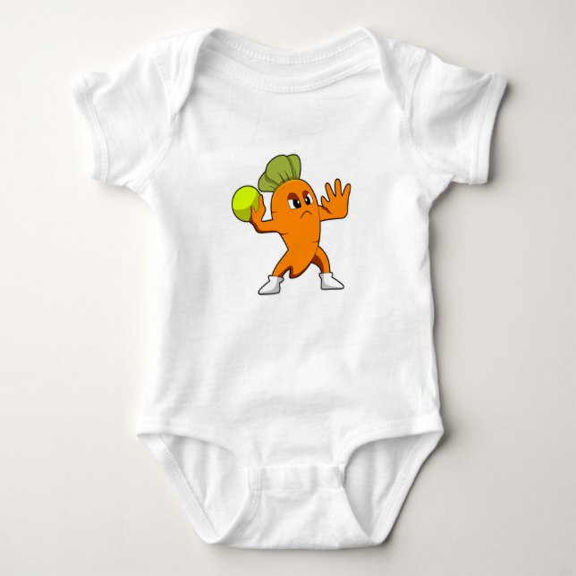 Carrot at Handball player with Handball Baby Bodysuit (Front)