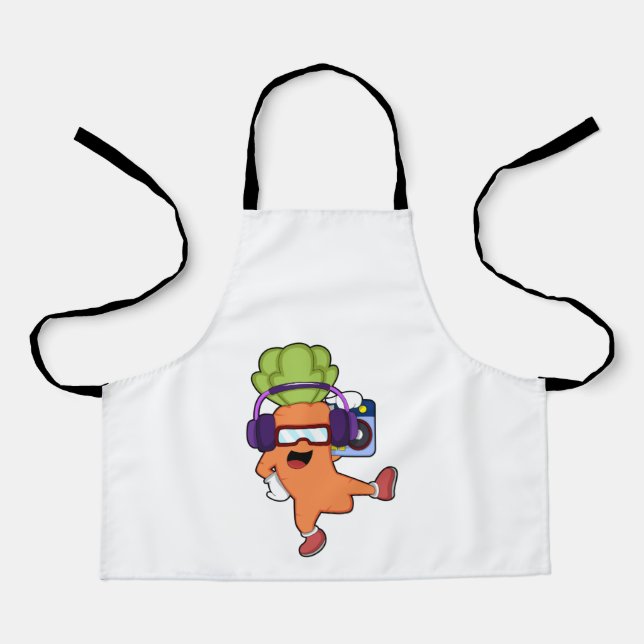 Carrot at Music with Headphone Apron (Front)