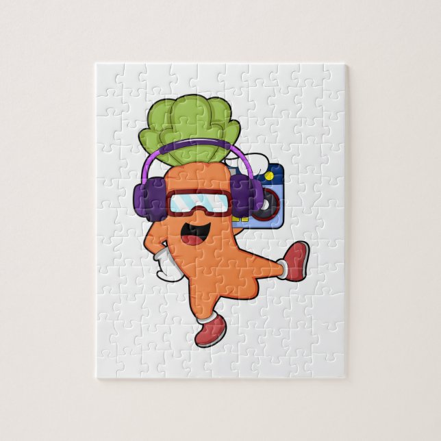Carrot at Music with Headphone Jigsaw Puzzle (Vertical)