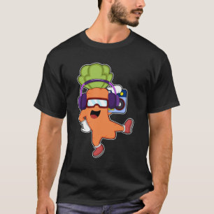 Carrot at Music with Headphone T-Shirt