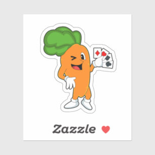 Carrot at Poker with Poker cards