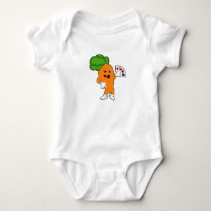 Carrot at Poker with Poker cards Baby Bodysuit