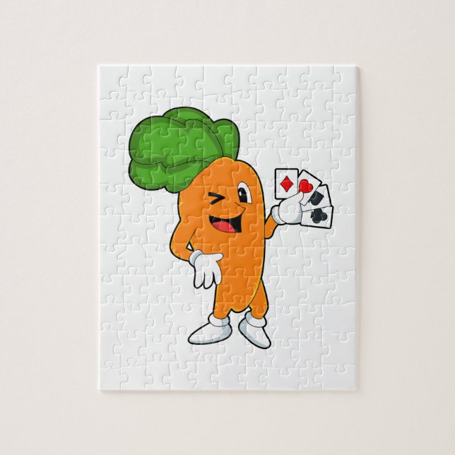 Carrot at Poker with Poker cards Jigsaw Puzzle (Vertical)