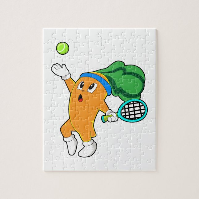 Carrot at Tennis with Tennis racket Jigsaw Puzzle (Vertical)