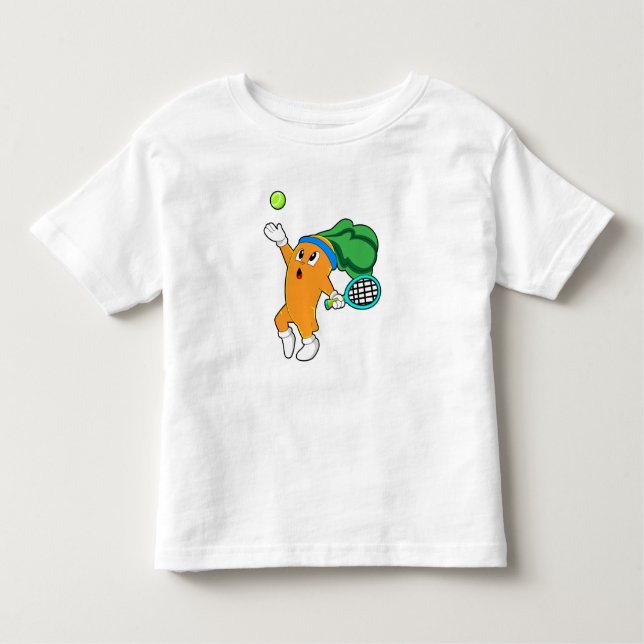 Carrot at Tennis with Tennis racket Toddler T-Shirt (Front)