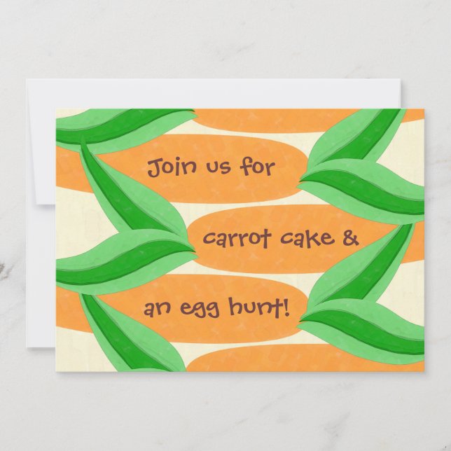 Carrot Cake and an Egg Hunt Easter Invitation (Front)