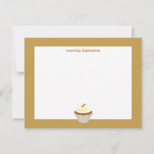 Carrot Cake Cupcake Personalised Flat Notecard