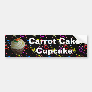 Carrot Cake Cupcake with Confetti Bumper Sticker