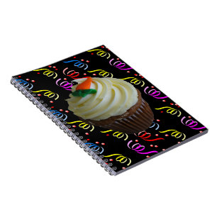 Carrot Cake Cupcake with Confetti Notebook