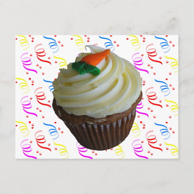 Carrot Cake Cupcake with Confetti Postcard (Front)