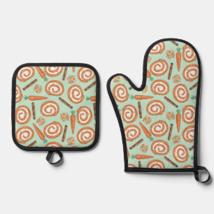Carrot Cake Roulade - Mint Oven Mitt & Pot Holder Set