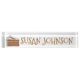 Carrot Cake Slice Bakery Pastry Chef Dessert Nameplate