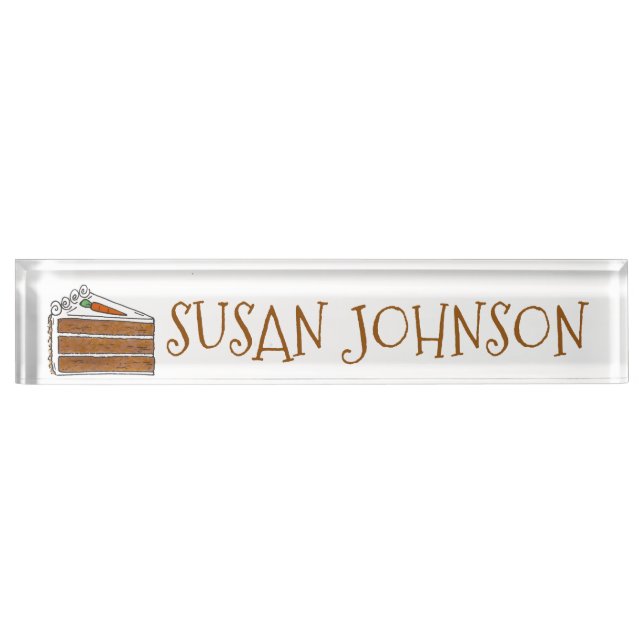 Carrot Cake Slice Bakery Pastry Chef Dessert Nameplate (Front)