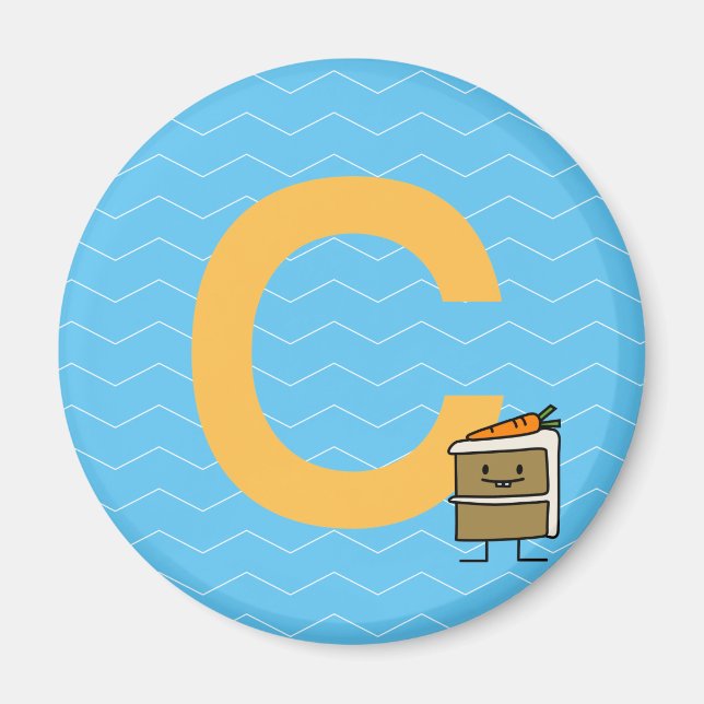 Carrot Cake Slice bunny teeth icing dessert Magnet (Front)