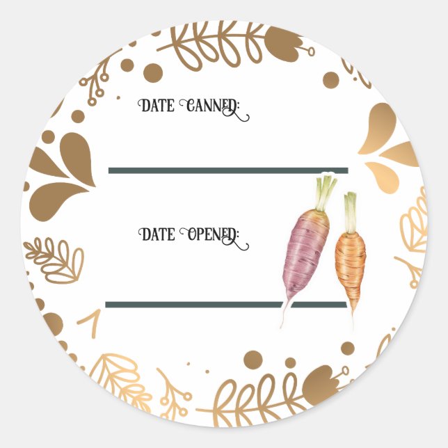 Carrot Canning Jar Label Homemade (Front)