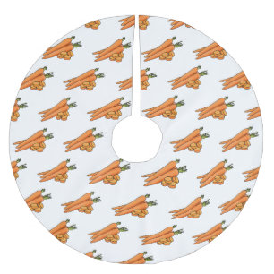 Carrot cartoon illustration brushed polyester tree skirt